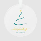 モダンミニマルクリスマスツリーイエロースターシンプル オーナメント (裏面)