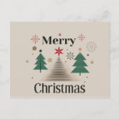 モダンミニマルクリスマスツリーホリデーカード ポストカード (正面)