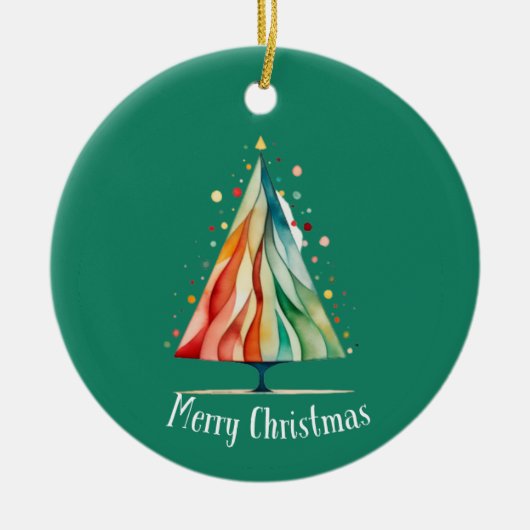 モダンミニマルクリスマスツリー水カラーオーナメント セラミックオーナメント (正面)