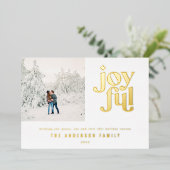 モダンミニマルクリスマスフォイル 箔シーズンカード (立ち正面)