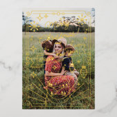 モダンミニマルクリスマスラインアート |写真5 箔シーズンカード (正面)