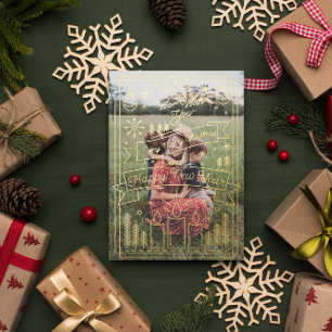 モダンミニマルクリスマスラインアート 写真5 箔シーズンカード