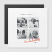 モダンミニマルクリスマス写真の休日マグネットカード (正面/裏面)