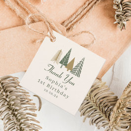 モダンミニマルクリスマス子供の誕生日ありがとう フェイバータグ