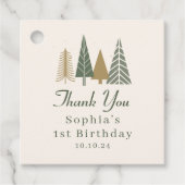 モダンミニマルクリスマス子供の誕生日ありがとう フェイバータグ (正面)