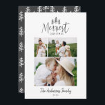 モダンミニマルクリスマス数々の飾り シーズンカード<br><div class="desc">モダンミニマルクリスマススタイリッシュ飾り数々の写真のホリデーカード。手描モダンきの文字と木。背景色を使用できカスタマイズます。</div>