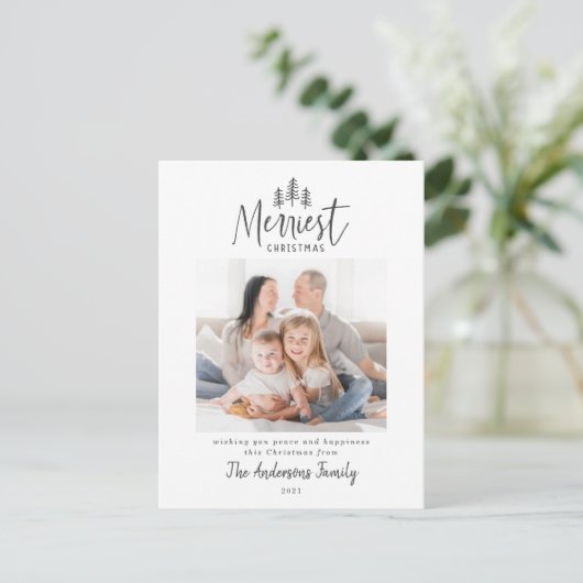 モダンミニマルクリスマス数々の飾り シーズンポストカード (スタンド正面)