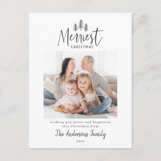 モダンミニマルクリスマス数々の飾り シーズンポストカード (正面)