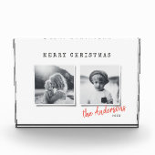 モダンミニマルクリスマス2写真ファミリーホリデー フォトブロック (正面)