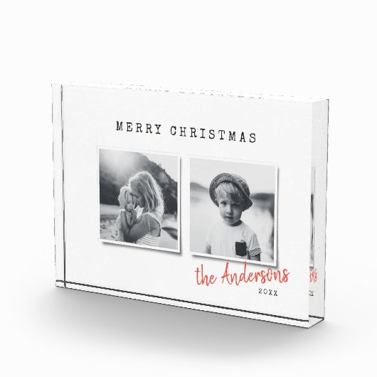 モダンミニマルクリスマス2写真ファミリーホリデー フォトブロック (右)