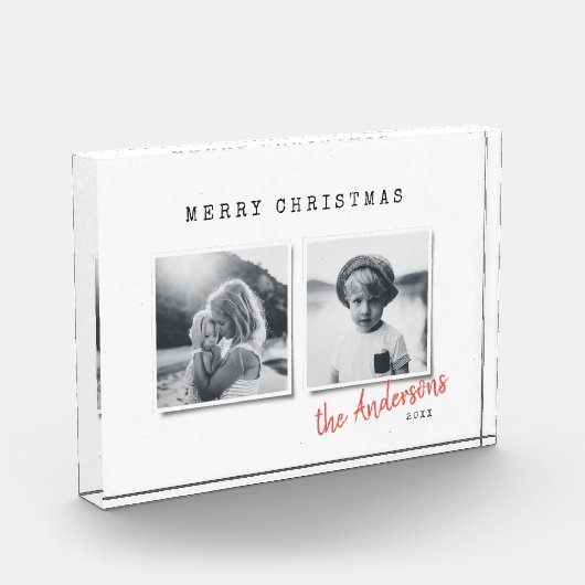 モダンミニマルクリスマス2写真ファミリーホリデー フォトブロック (左)