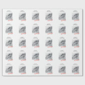 モダンミニマルクリスマス・ヴィンテージ・ファミリーの写真 ラッピングペーパー (フラット)