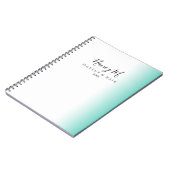 モダンミニマルグラディエント・ミント・ホワイト・メイク ノートブック (左側)