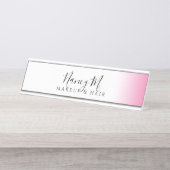 モダンミニマルグラデーション白化粧 デスクネームプレート (正面)