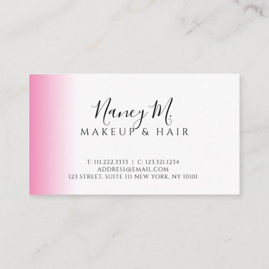 モダンミニマルグラデーション白化粧 予約カード (裏面)