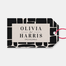 モダンミニマルグラフィック白黒のパーティー ギフトタグ