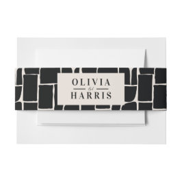 モダンミニマルグラフィック白黒のパーティー 招待状ベリーバンド