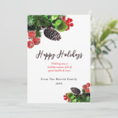 モダンミニマルグリーンフォージホリデーエレガント シーズンカード (スタンド正面)