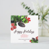 モダンミニマルグリーンフォージホリデーエレガント シーズンカード (スタンド正面)