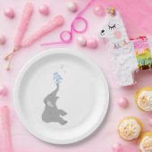 モダンミニマルグレー象シャワーパーティープレート ペーパープレート (パーティー)