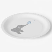 モダンミニマルグレー象シャワーパーティープレート ペーパープレート (アングル)