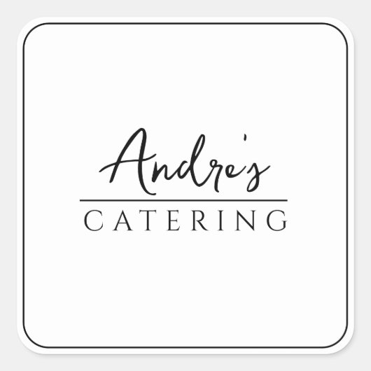 モダンミニマルケータリング食品ラベル スクエアシール (正面)