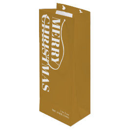 モダンミニマルコンテンポラリー金ゴールド ワインギフトバッグ