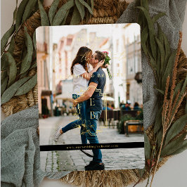 モダンミニマルコンテンポラリー |写真の日付の保存 箔招待状