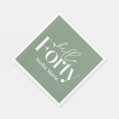 モダンミニマルサージグリーン40th birthday decor スタンダードランチョンナプキン (角)