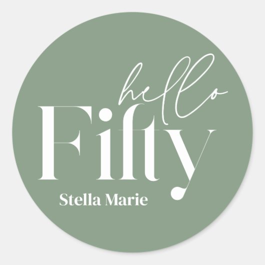 モダンミニマルサージュシンプルグリーン50歳 ラウンドシール (正面)