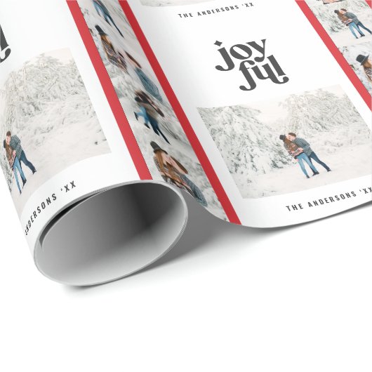 モダンミニマルシックな数々の赤い写真 ラッピングペーパー (ロールコーナー)