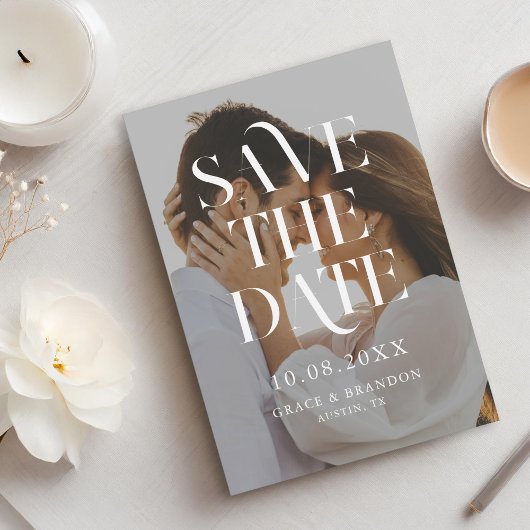 モダンミニマルシック写結婚真 セーブザデート