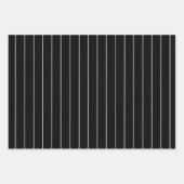 モダンミニマルシック黒とグレーストライプの ラッピングペーパーシート (正面)