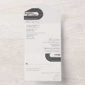 モダンミニマルシッ結婚ク&ホワイト オールインワン招待状 (内側)