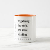 モダンミニマルシンプルはっきりした歯医者ギフト ツートーンマグカップ (中央)