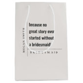 モダンミニマルシンプルはっきりしたClassy Bridesmaid Gift ミディアムペーパーバッグ (正面)
