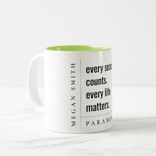 モダンミニマルシンプルやる気を起こさせる救急医療隊員ギフト ツートーンマグカップ (正面左)