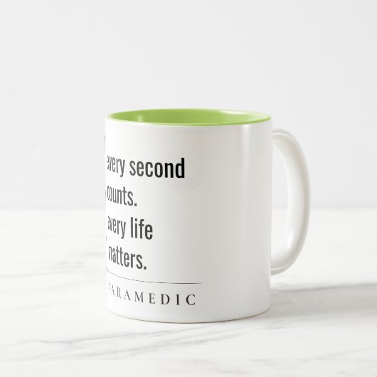 モダンミニマルシンプルやる気を起こさせる救急医療隊員ギフト ツートーンマグカップ (正面右)