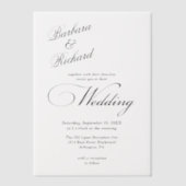 モダンミニマルシンプルエレガント結婚表紙 ベラム紙招待状 (正面)