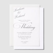 モダンミニマルシンプルエレガント結婚表紙 ベラム紙招待状 (オフセット)