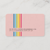 モダンミニマルシンプルカラフルストライプレインボー 名刺 (裏面)