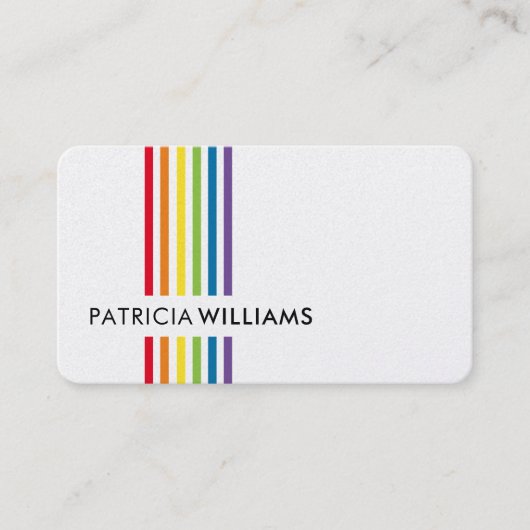 モダンミニマルシンプルカラフルレインボープライド 名刺 (正面)