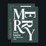 モダンミニマルシンプルクリスマス シーズンポストカード<br><div class="desc">レトロモダンミニマルヴィンテージグラフィックタイポグラフィグリーンメリークリスマスホリデーカード。おもしろいのはっきりした休日コレクションの一部。</div>