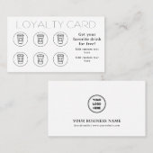 モダンミニマルシンプルコーヒーカップショップカフェ ロイヤリティカード (正面/裏面)