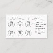モダンミニマルシンプルコーヒーカップショップカフェ ロイヤリティカード (正面)
