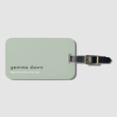 モダンミニマルシンプルサージグリーンインスタグラム ラゲッジタグ (正面横)