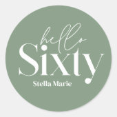 モダンミニマルシンプルサージグリーン60歳 ラウンドシール (正面)