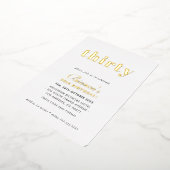 モダンミニマルシンプルシック30歳の誕生日金ゴールド 箔招待状 (回転した状態)