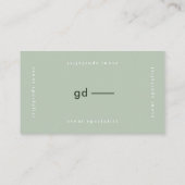 モダンミニマルシンプルセージグリーンモノグラム 名刺 (裏面)