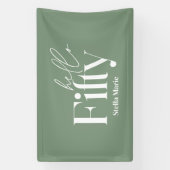 モダンミニマルシンプルタイポグラフィ50歳 横断幕 (縦)